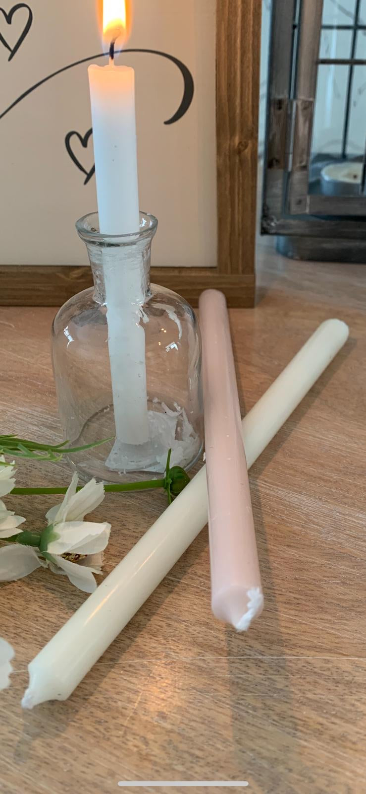 Taper Candles TALL ... Set of 4 ... Cream