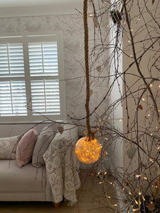 LED festive Hanging Ball on chunky rope light