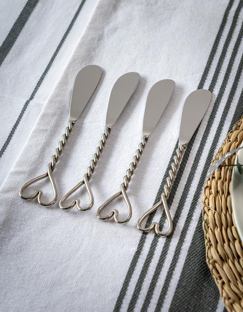 Twisted heart butter knives ... set of 4