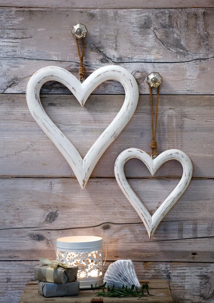 Hanging Chunky Open  Hearts ... White