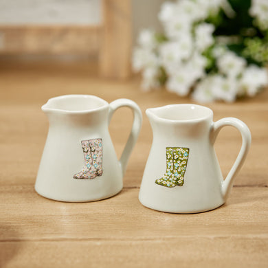 Spring floral welly milk jug … 2 colours