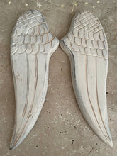 Load image into Gallery viewer, Chunky winter white wooden carved angel wings