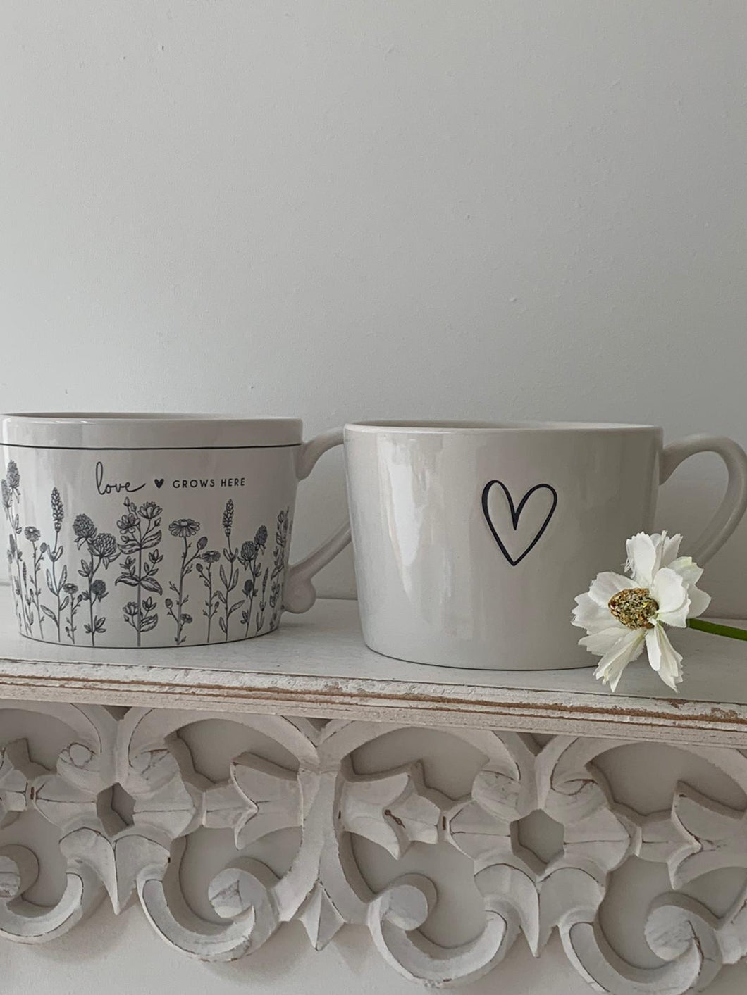 Love grows here floral dragonfly mug