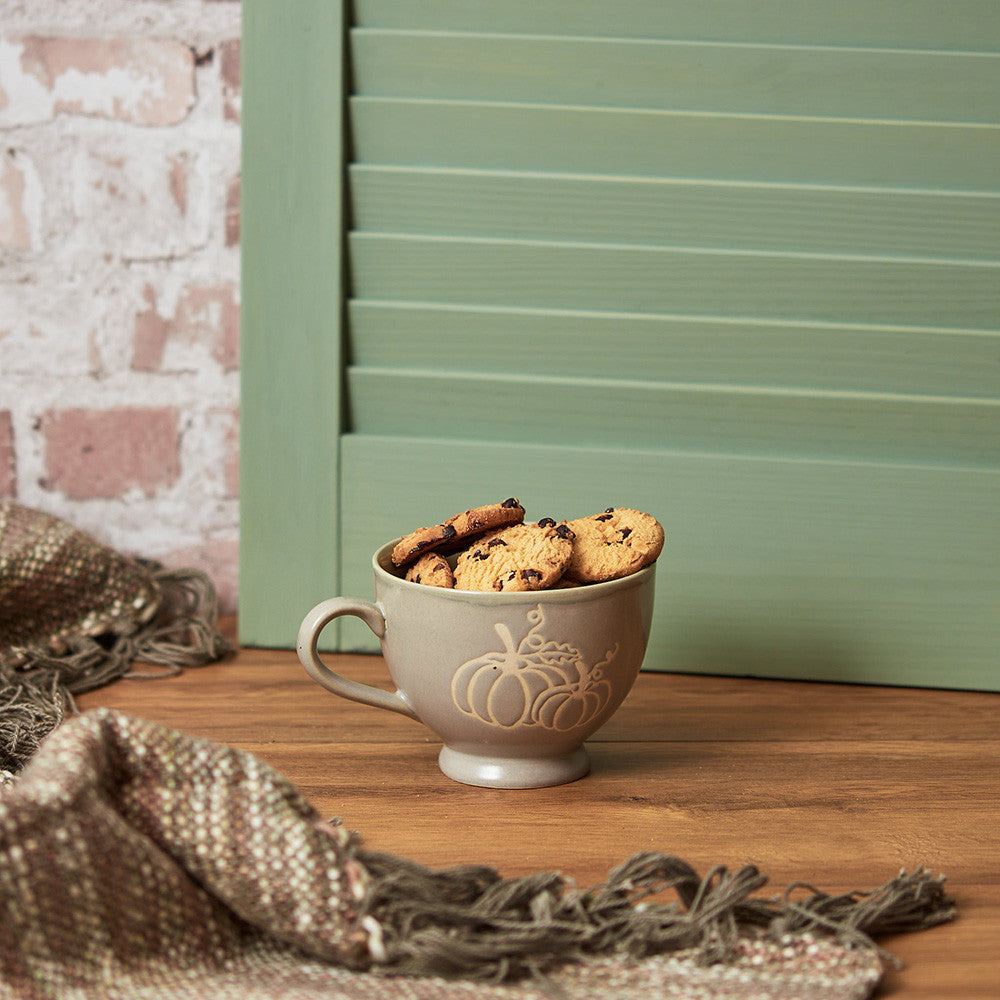 Embossed Grey Pumpkin Mug