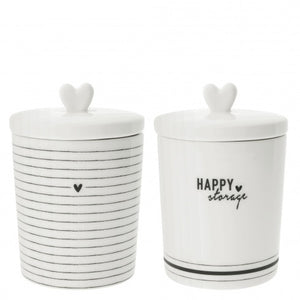 White & Black ceramic storage jars ... SMALL 2 designs