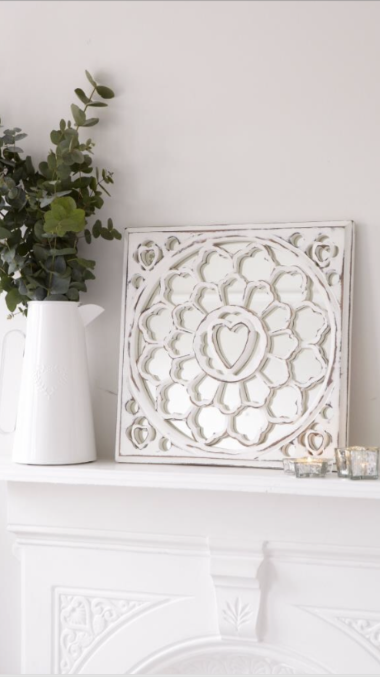 Carved Mirror Panel ... White