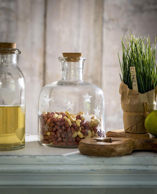 Stumpy Narrow neck glass storage jar … Star