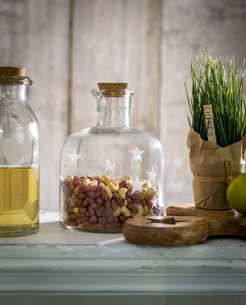Stumpy Narrow neck glass storage jar … Star