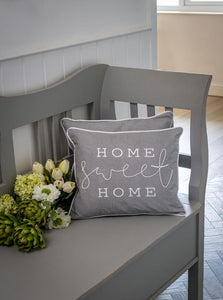 Dove grey feather Home sweet home cushion