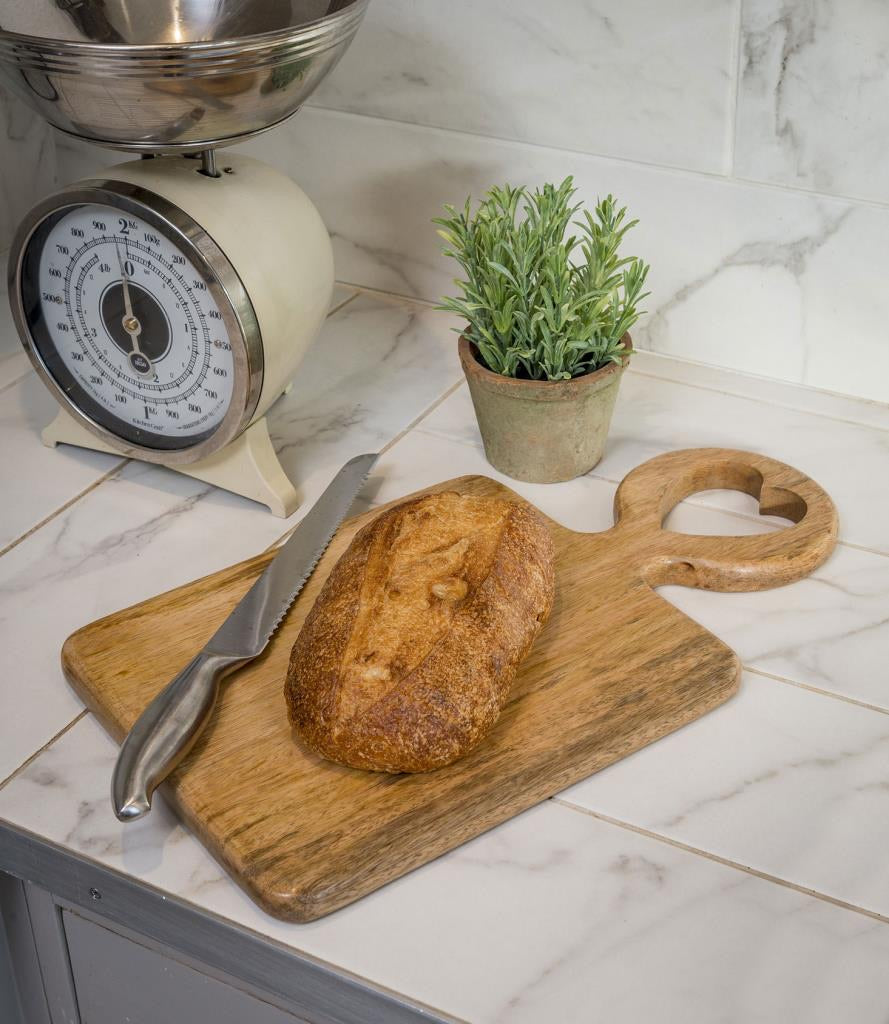 Mango wood heart Chopping board ... Large
