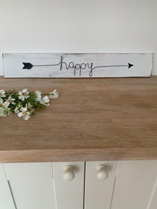 Happy arrow Wooden Hanging Sign