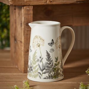 Sage spring cottage floral jug