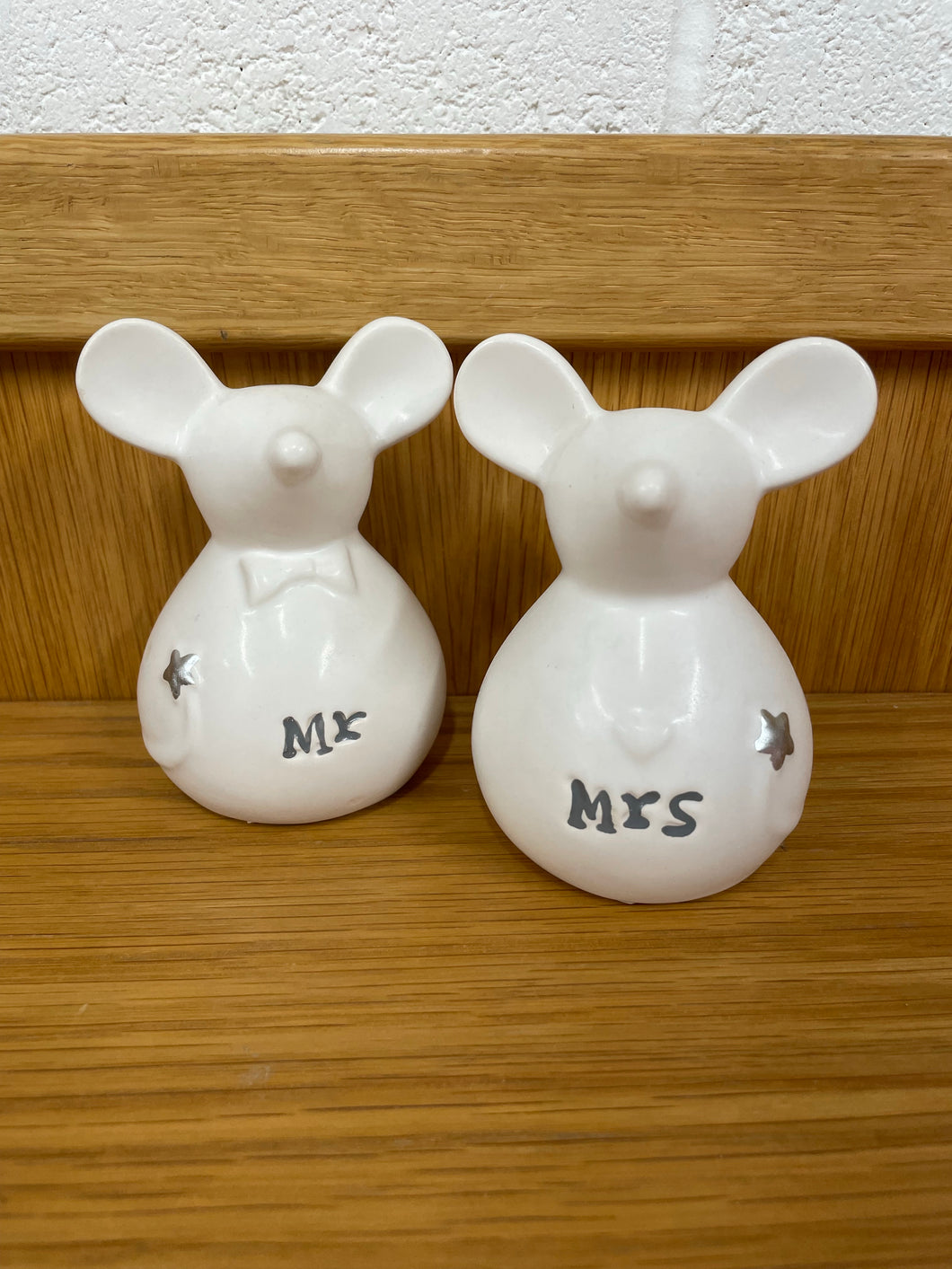 Ceramic wedding Mouse ... Mr / Mrs