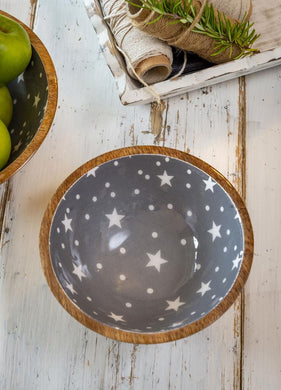 Enamel Star Wooden Bowl … 12cm
