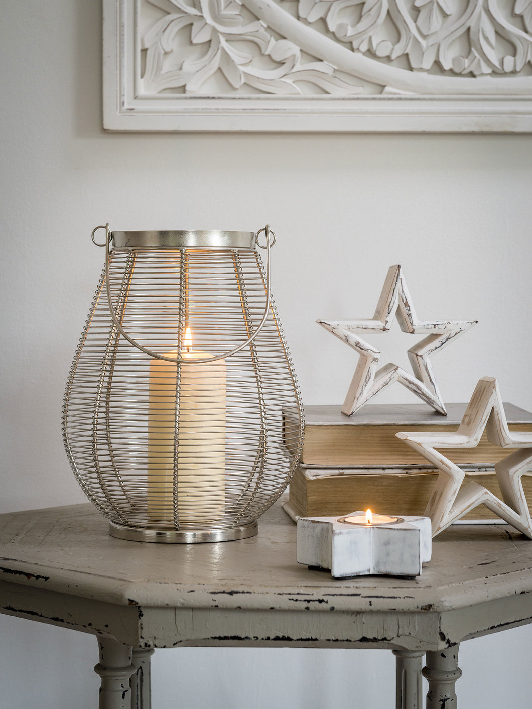 Silver tea drop lantern ... Large