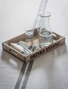 Rustic wooden Drinks Anyone Tray