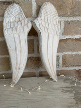 Load image into Gallery viewer, Chunky winter white wooden carved angel wings