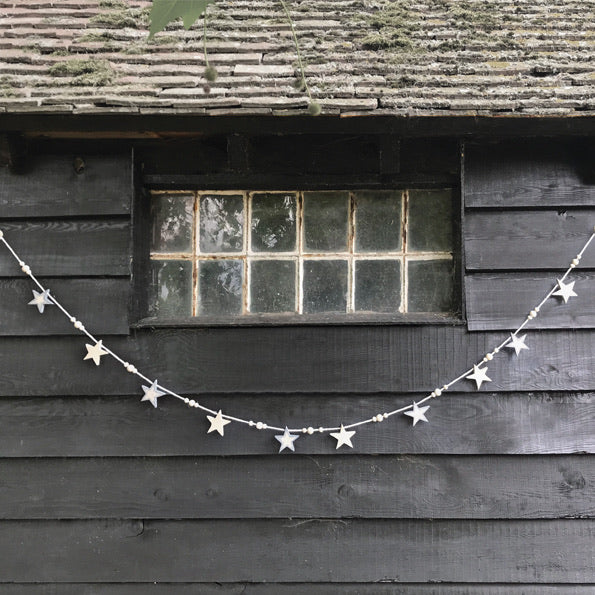 Wooden bunting ... Star & beads