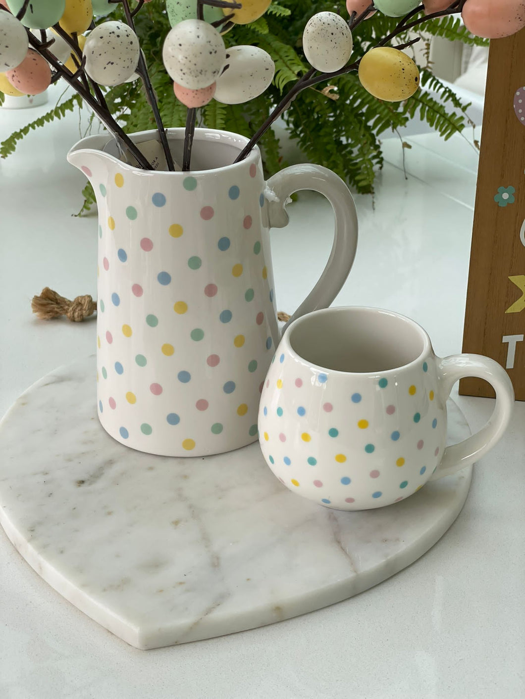 Pastel spotty Ceramic Jug