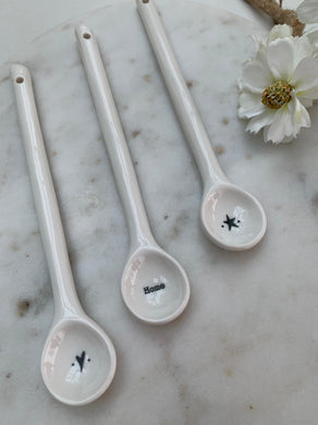 Single ceramic long spoon ... 3 designs