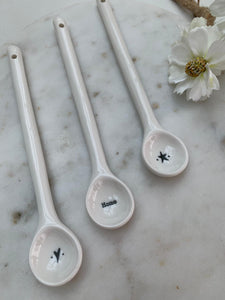 Single ceramic long spoon ... 3 designs