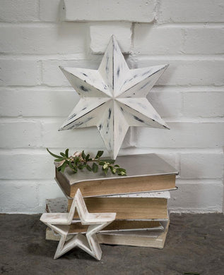 Distressed White Wall Barn Star