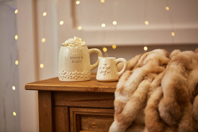 Christmas embossed snowflake mug / milk jug
