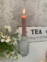 Load image into Gallery viewer, Floral Embossed Glass DINNER Candle Holder