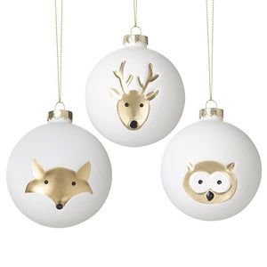 Woodland animal Christmas bauble … 3 design