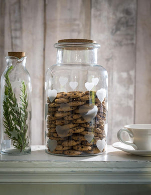 Large wide neck glass storage jar … Heart