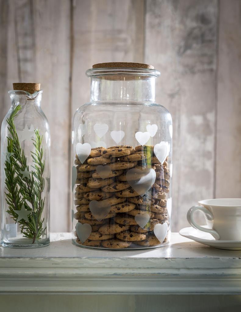 Large wide neck glass storage jar … Heart