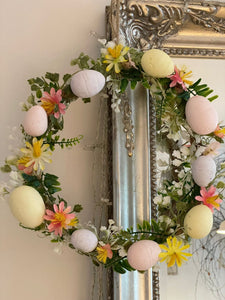 Pastel floral Easter Egg wreath