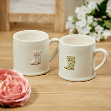 Load image into Gallery viewer, Spring floral welly mug… 2 colours