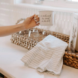 She believed She Could Speckled mug