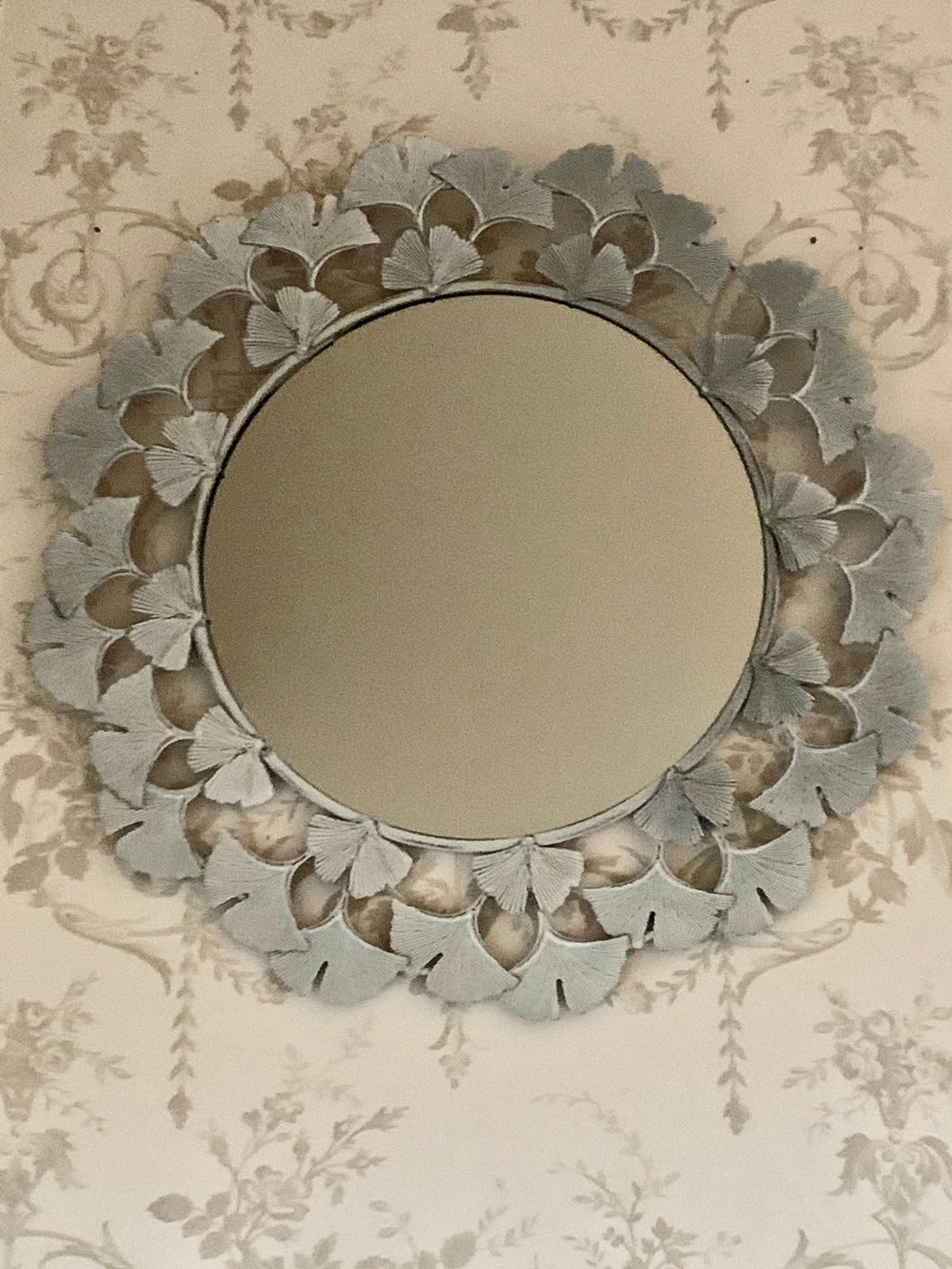 Grey Floral Wall Mirror
