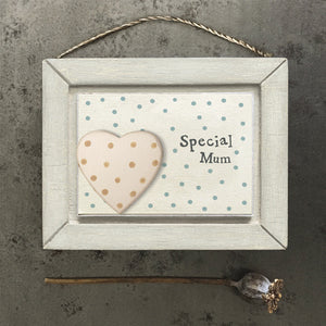 Special mum spotty hanging plaque