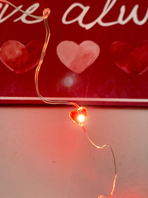 LED Valentines red Heart Bottle Lights