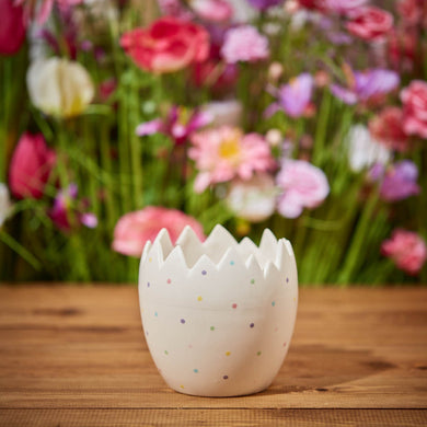 Pastel spot egg planter pot
