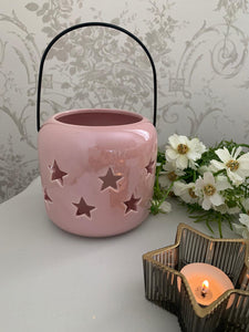 Ceramic Star Lantern ... pink pearlescent