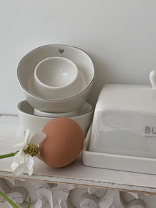 Grey heart egg cup ... set of 2