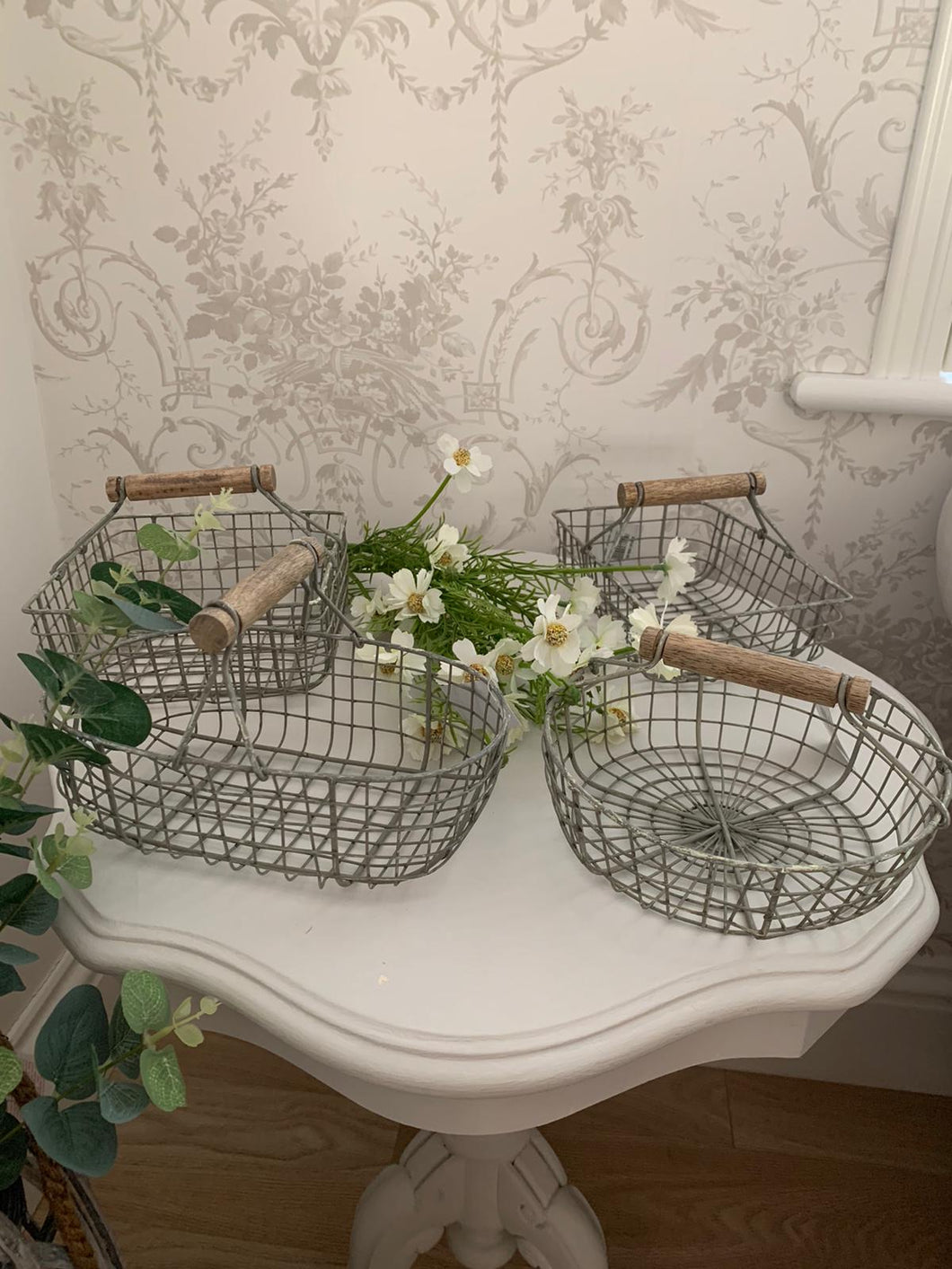 Grey wired baskets ... 4 styles