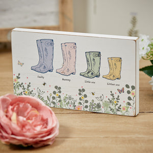 Spring floral family welly block … family of 4