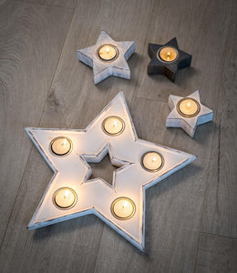 Star Tealight candle holder … White