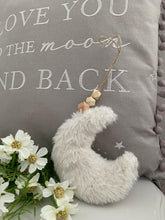 Load image into Gallery viewer, Fluffy white hanging Star / Moon