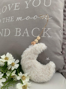 Fluffy white hanging Star / Moon
