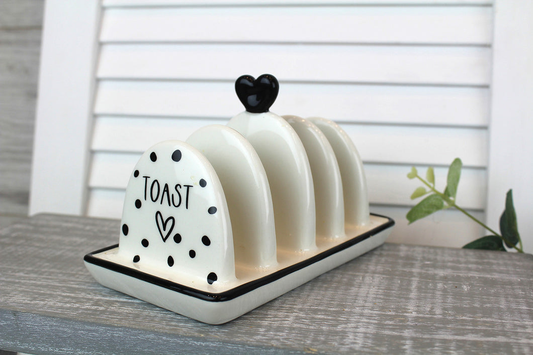 Monochrome Heart toast rack