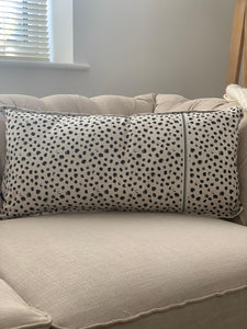 Natural chambray happy dots cushion