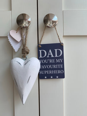 Mini Metal Plaque ... Dad Superhero