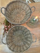 Load image into Gallery viewer, Wicker bowl basket trays ... set of 2