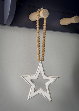 White star with beaded hanger